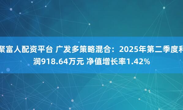 聚富人配资平台 广发多策略混合：2025年第二季度利润918.64万元 净值增长率1.42%